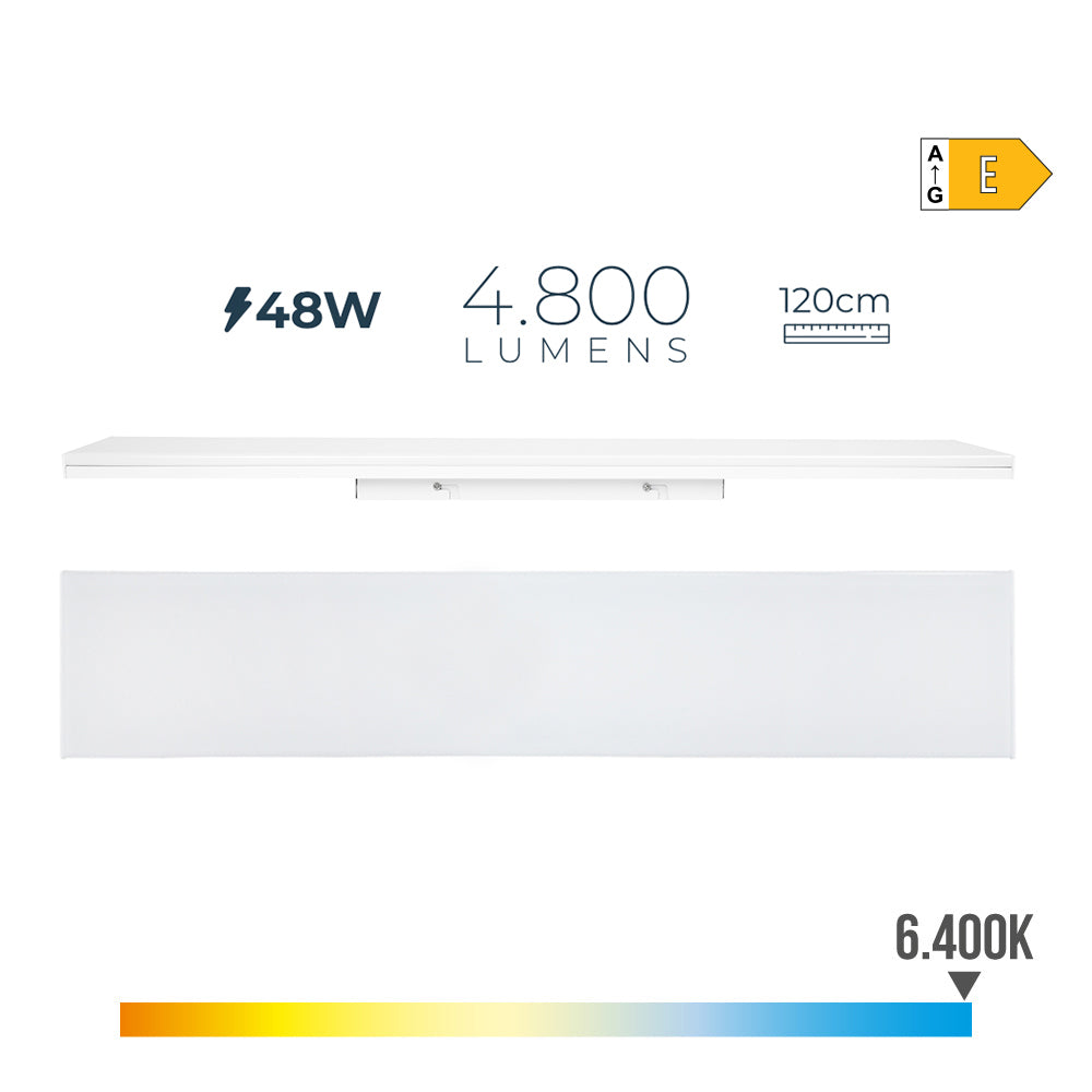REGLETA LED 48W 6400K LUZ FRIA 4800lm 120cm